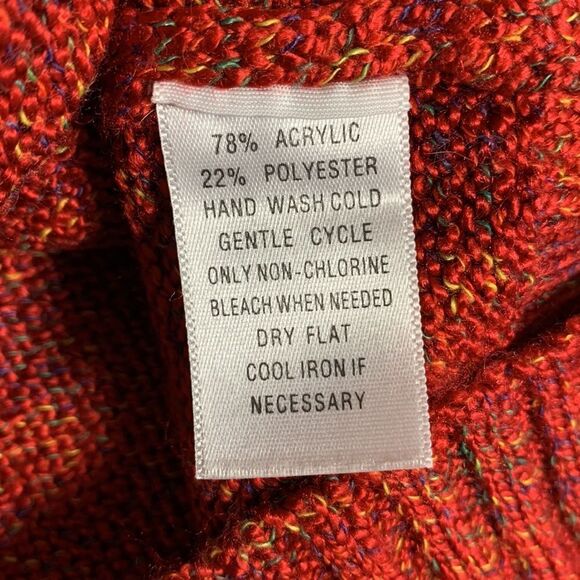 NEW V-Neck Pullover long sleeve Sweater Sienna Maroon Multi color mix Sz L - Picture 9 of 9